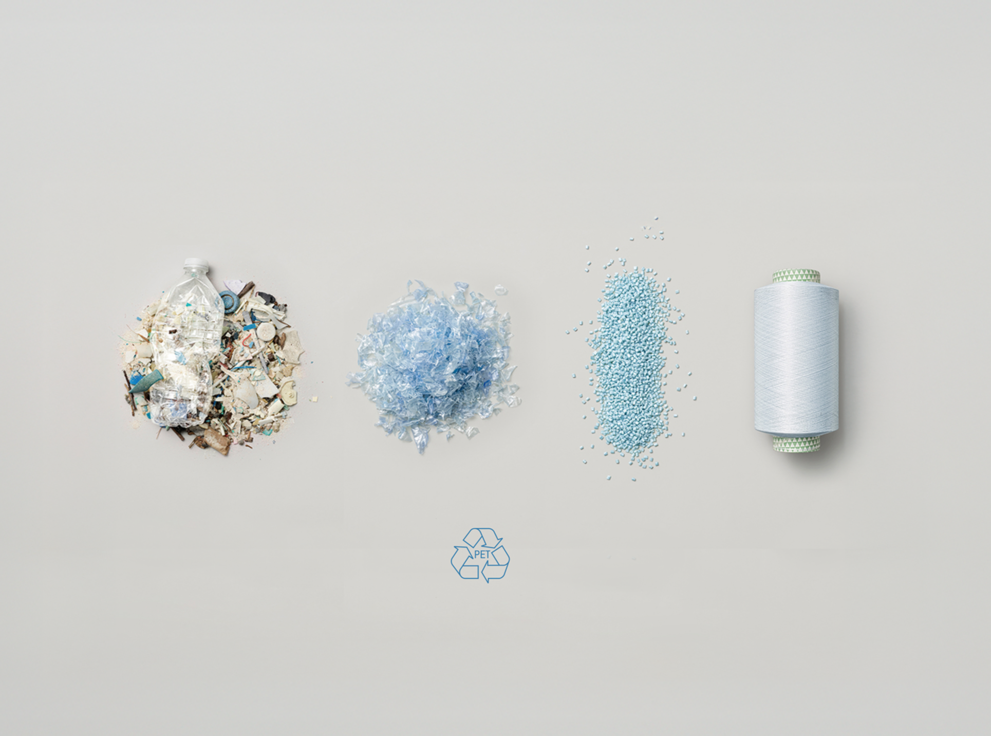 Recycled material made into yarn