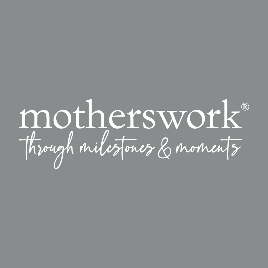 Gray background with 'motherswork' logo and tagline
