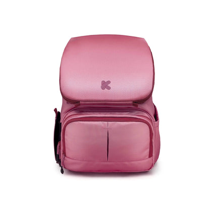 AcePak! ergonomic school backpack front view in blush pink