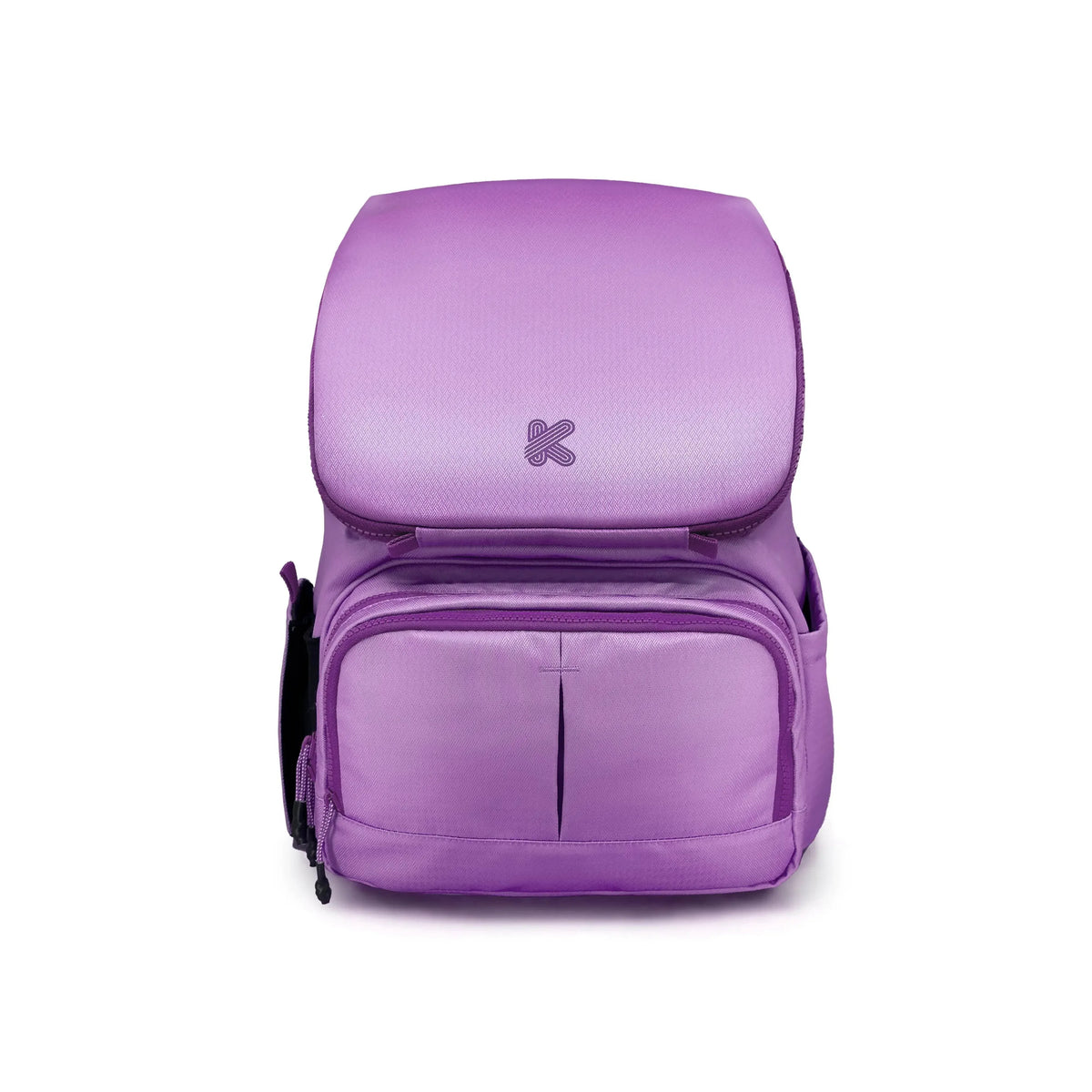 AcePak! ergonomic school backpack front view in purple mist
