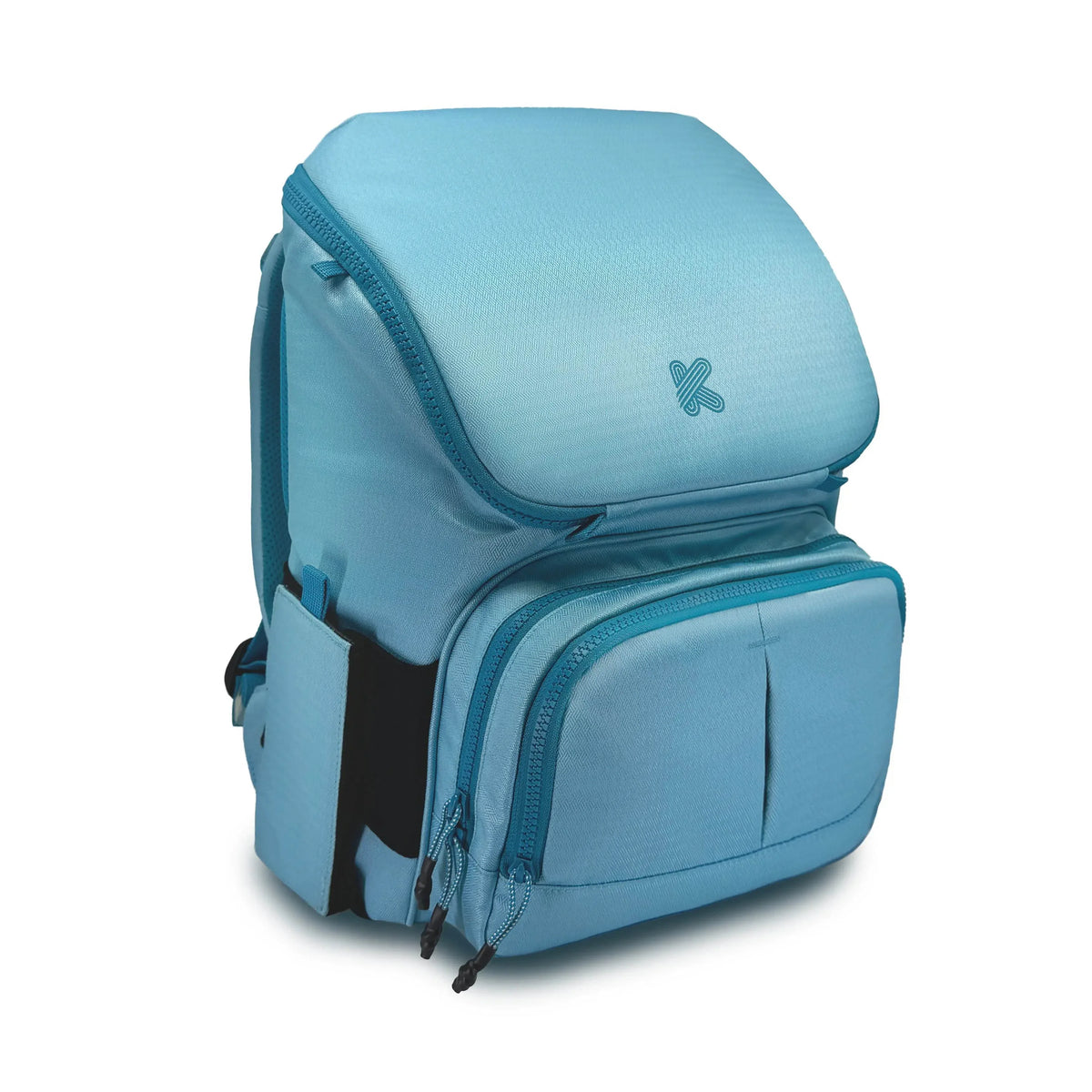 AcePak! ergonomic school backpack perspective view in sky blue