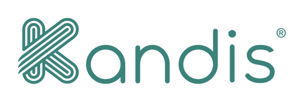 Kandis logo in teal on a transparent background